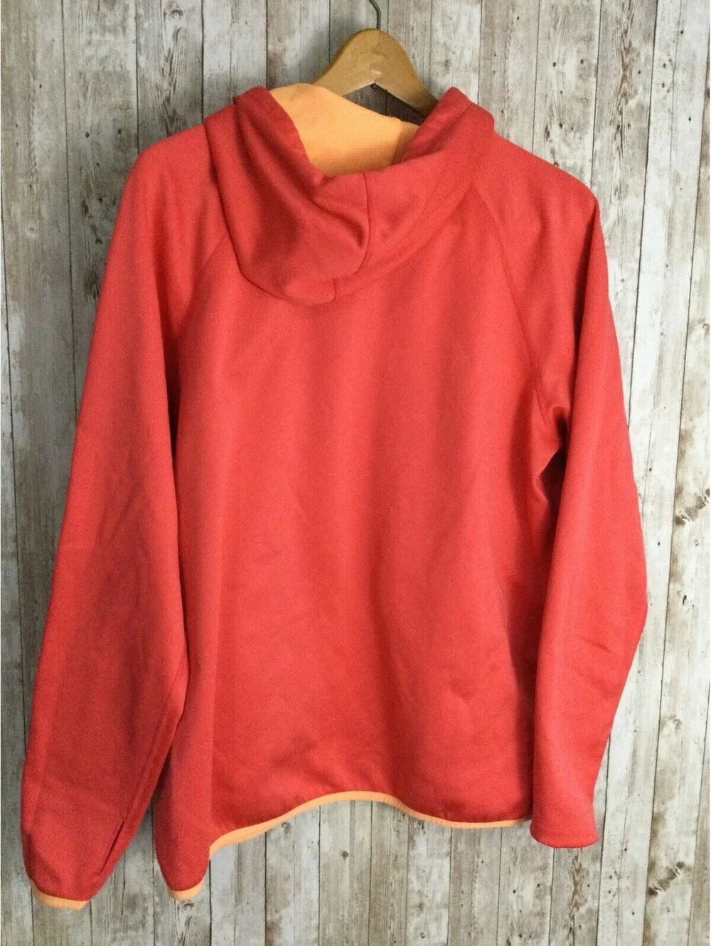 Nike Womens  Light Orange Hooded high Neck Sweatshirt With Thumb Holes Size XL